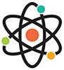 atomic symbol rotates around the core